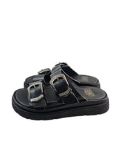 Load image into Gallery viewer, Rpk slipper ROCK in pelle nera