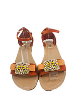 Load image into Gallery viewer, RUBIRU SANDALO  718 CAMOSCIO ARANCIO PLACCA STRASS