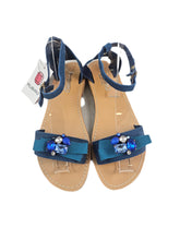 Load image into Gallery viewer, RUBIRU SANDALO  718 CAMOSCIO PETROLIO ACC STRASS PIETREMIX