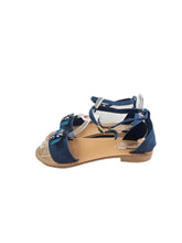 Load image into Gallery viewer, RUBIRU SANDALO  718 CAMOSCIO PETROLIO ACC  FIORE STRASS