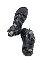 Load image into Gallery viewer, Rpk sandalo  PUNK in pelle nera