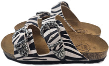 Load image into Gallery viewer, KBR slipper TOĶIO ZEBRA DOPPIA FIBBIA