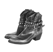 Carica l'immagine nel visualizzatore di Gallery, REP-KO TEX CV717-C VACCHETTA NERA/ARGENTO CON GHETTA