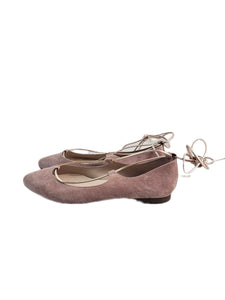 RUBIRU BALLERINA ALLACCIATA 5756 camoscio rosa perla