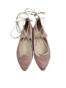 RUBIRU BALLERINA ALLACCIATA 5756 camoscio rosa perla