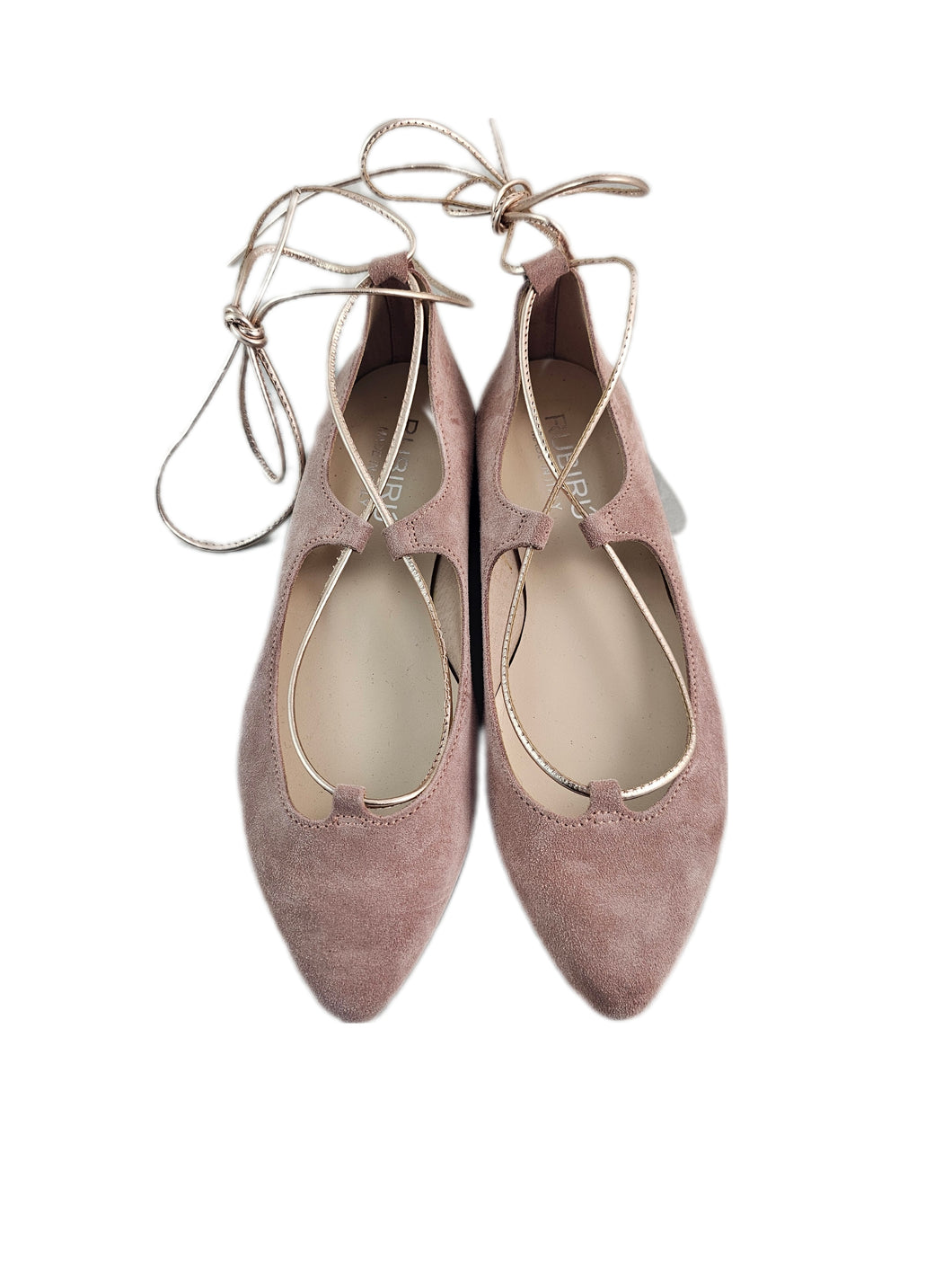 RUBIRU BALLERINA ALLACCIATA 5756 camoscio rosa perla
